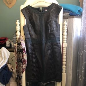 Mark. Brown and black leather dress